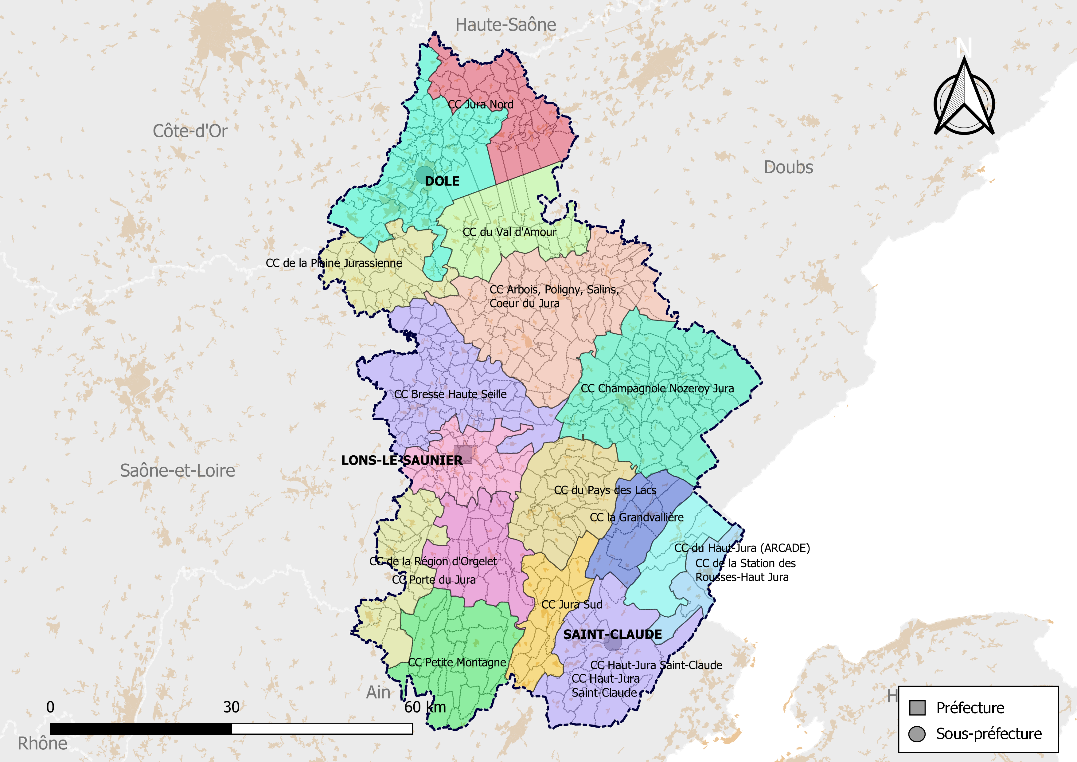 departement du jura carte