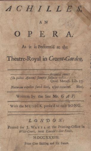 <i>Achilles</i> (opera) Opera by John Gay