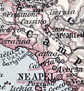 La divisione del territorio provinciale prima dell'istituzione della Provincia di Frosinone.