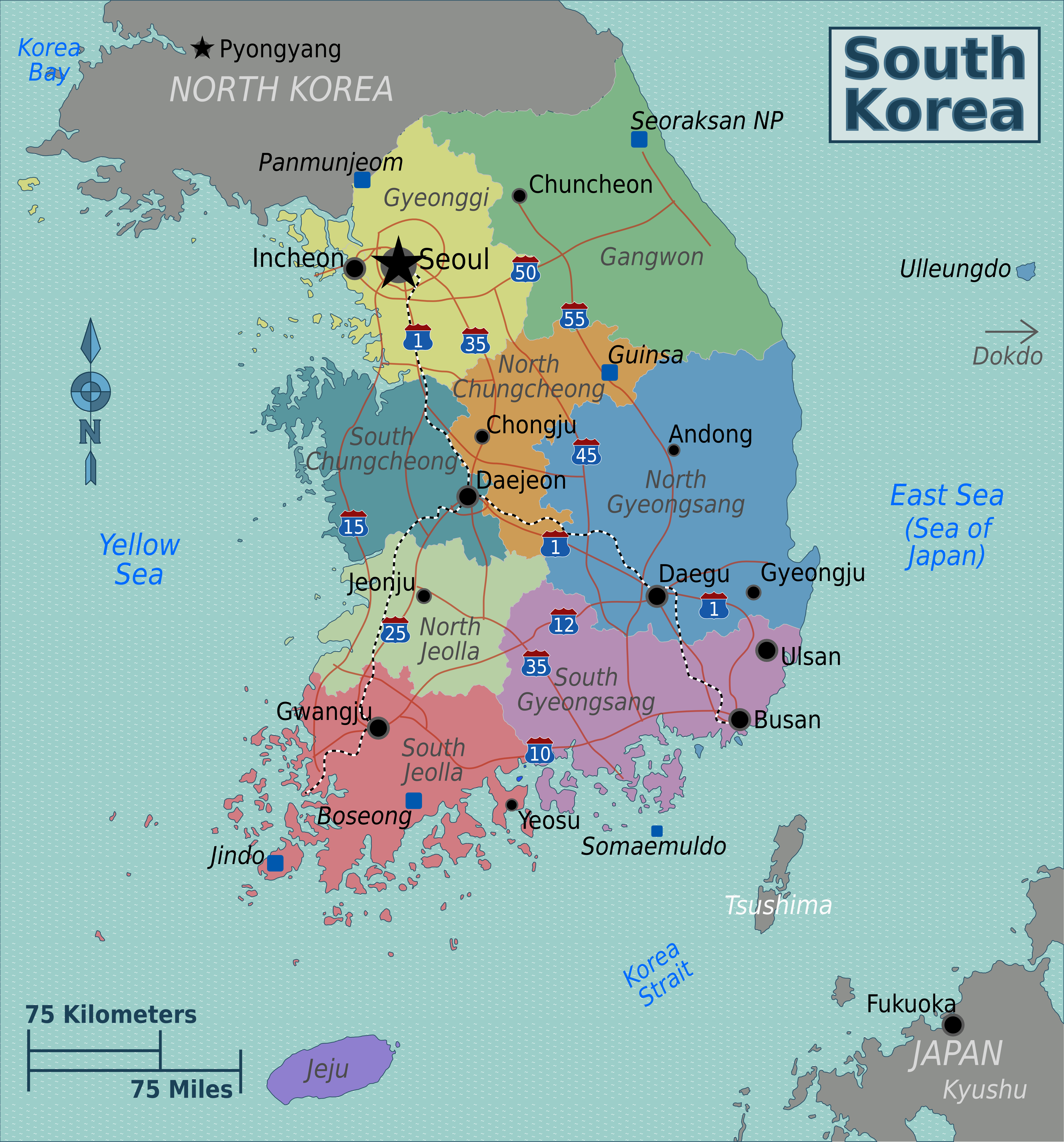 Punta de flecha Contribuyente Señal Corea del Sur - Wikiviajes