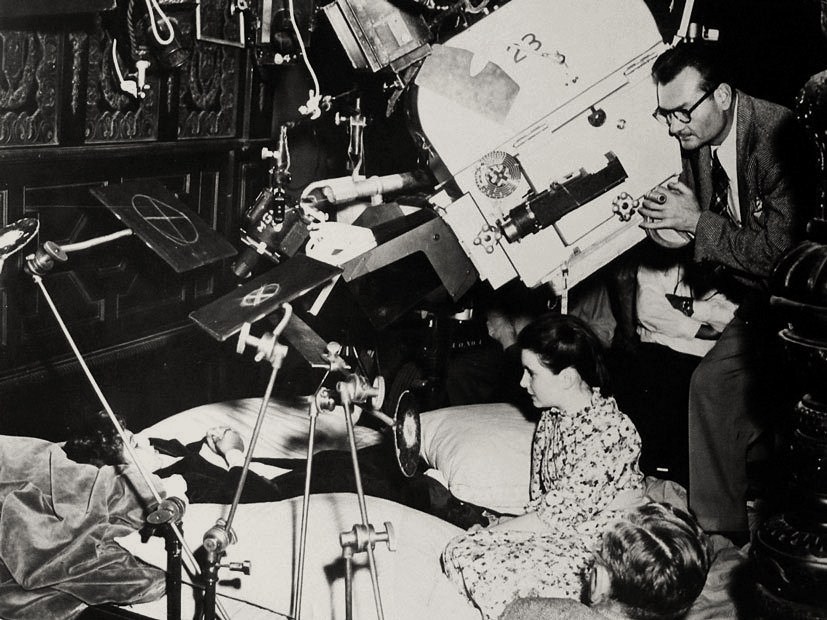 Ray June ''(right)'', filming [[The Secret Garden (1949 film)|''The Secret Garden'', 1949]]