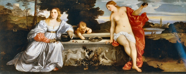 Sacred and Profane Love (1514) by Titian. Men pursue different types of women depending on whether they desire a long-term or short-term mate.