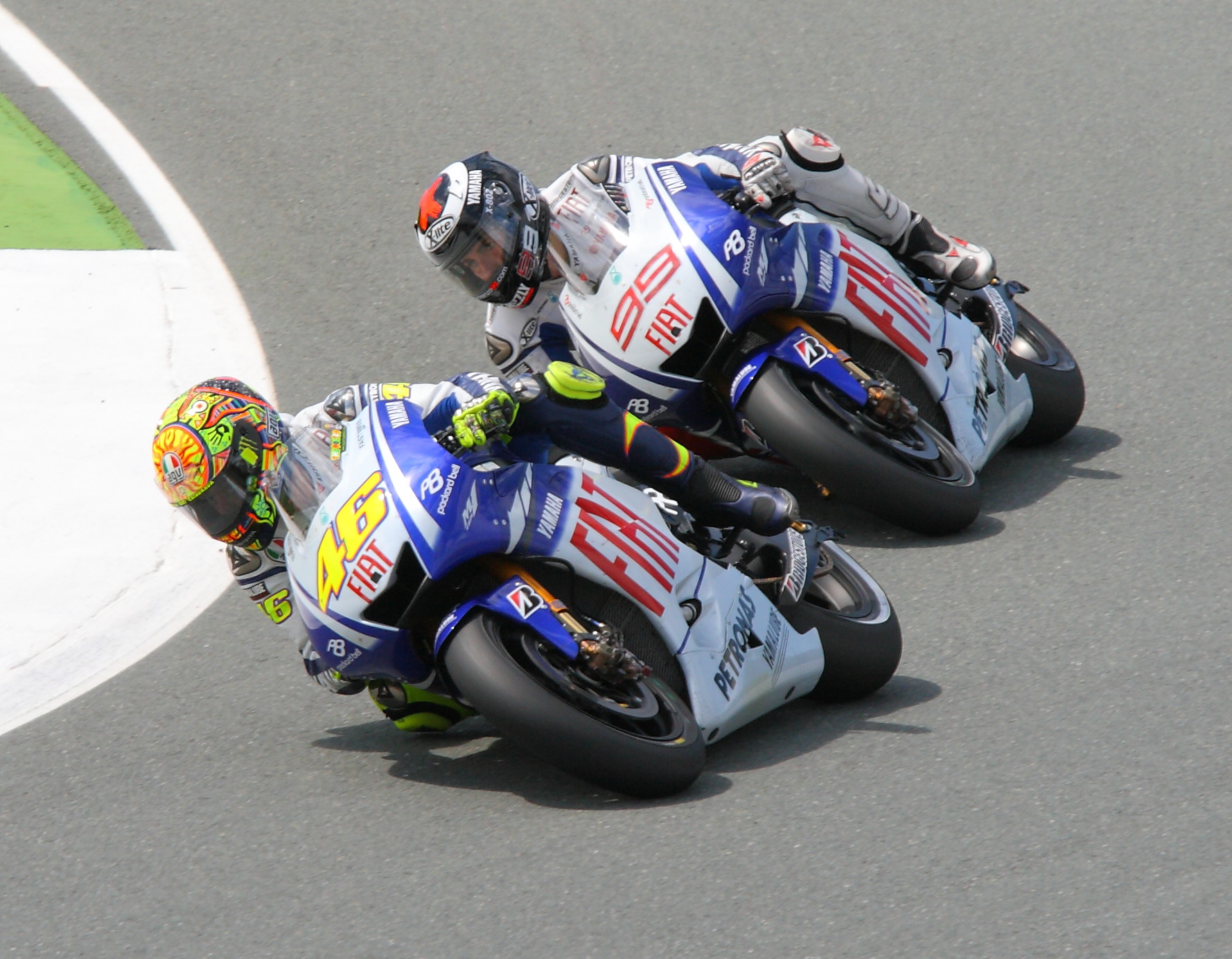 Valentino Rossi und Jorge Lorenzo 2009 Sachsenring