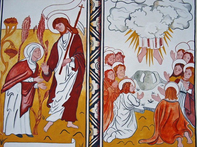 File:Wall Painting, relocated Church of Llandeilo Talybont - geograph.org.uk - 908483.jpg