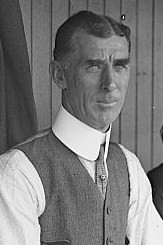 A's manager half a century, Mack wore a suit and starched collar, never his team's uniform ConnieMack1913.jpg