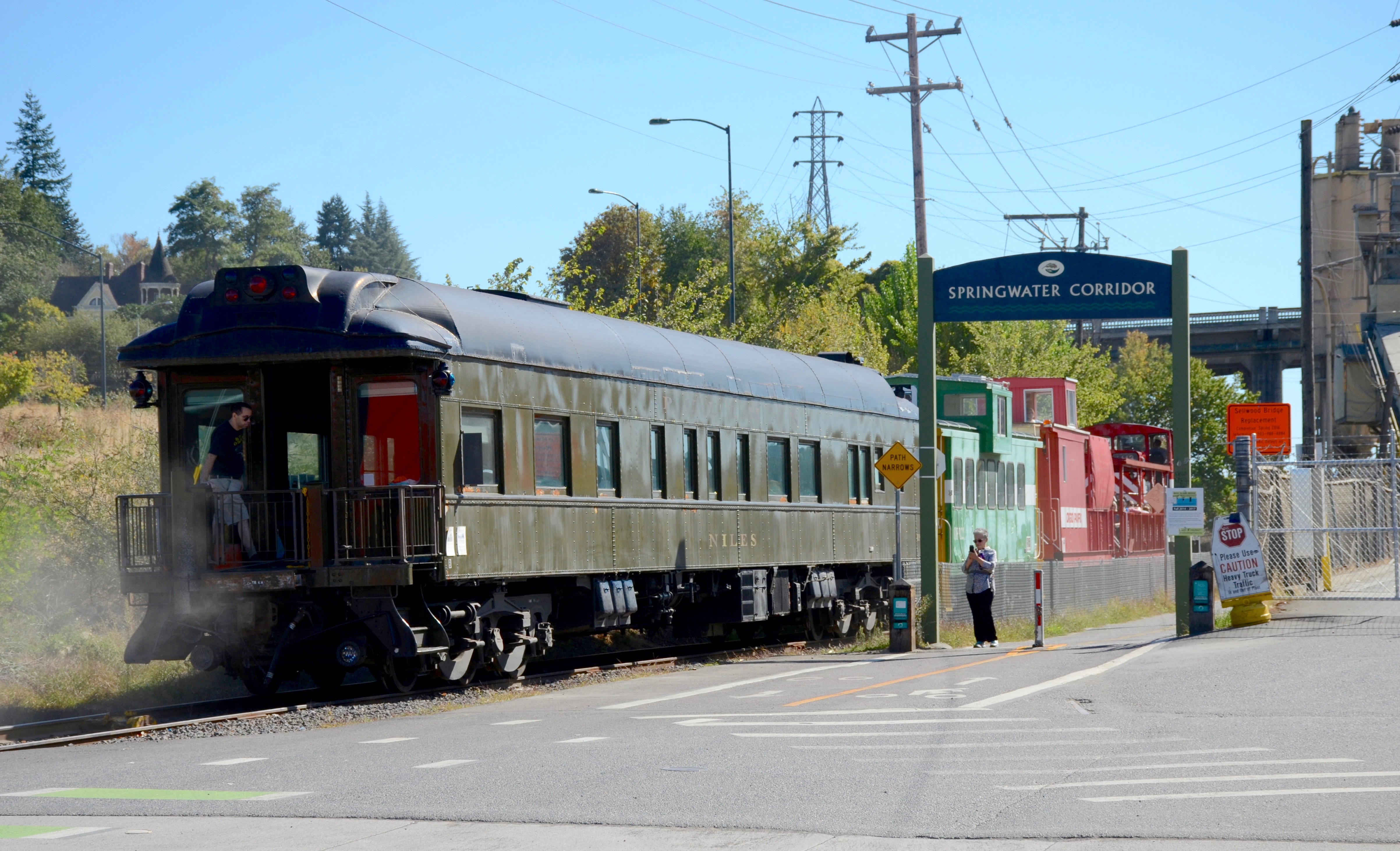 Trains passing