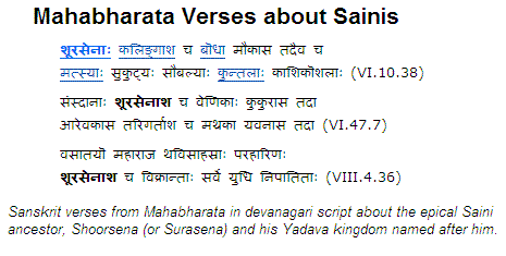 Textual evidence of Saini etymology