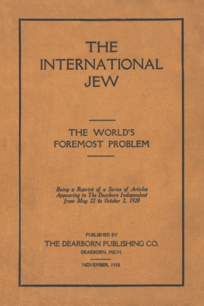 File:The International Jew - Nov 1920 - 1st Edition by Henry Ford.jpg