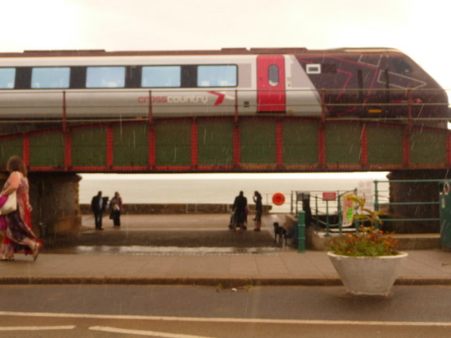 File:Dawlish, a train heads south - geograph.org.uk - 1468989.jpg
