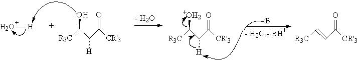 Reação de eliminação em álcoois em sistemas β cetônicos