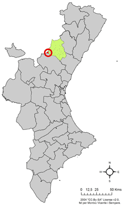 Localització de Vilanova de la Reina respecte del País Valencià.png
