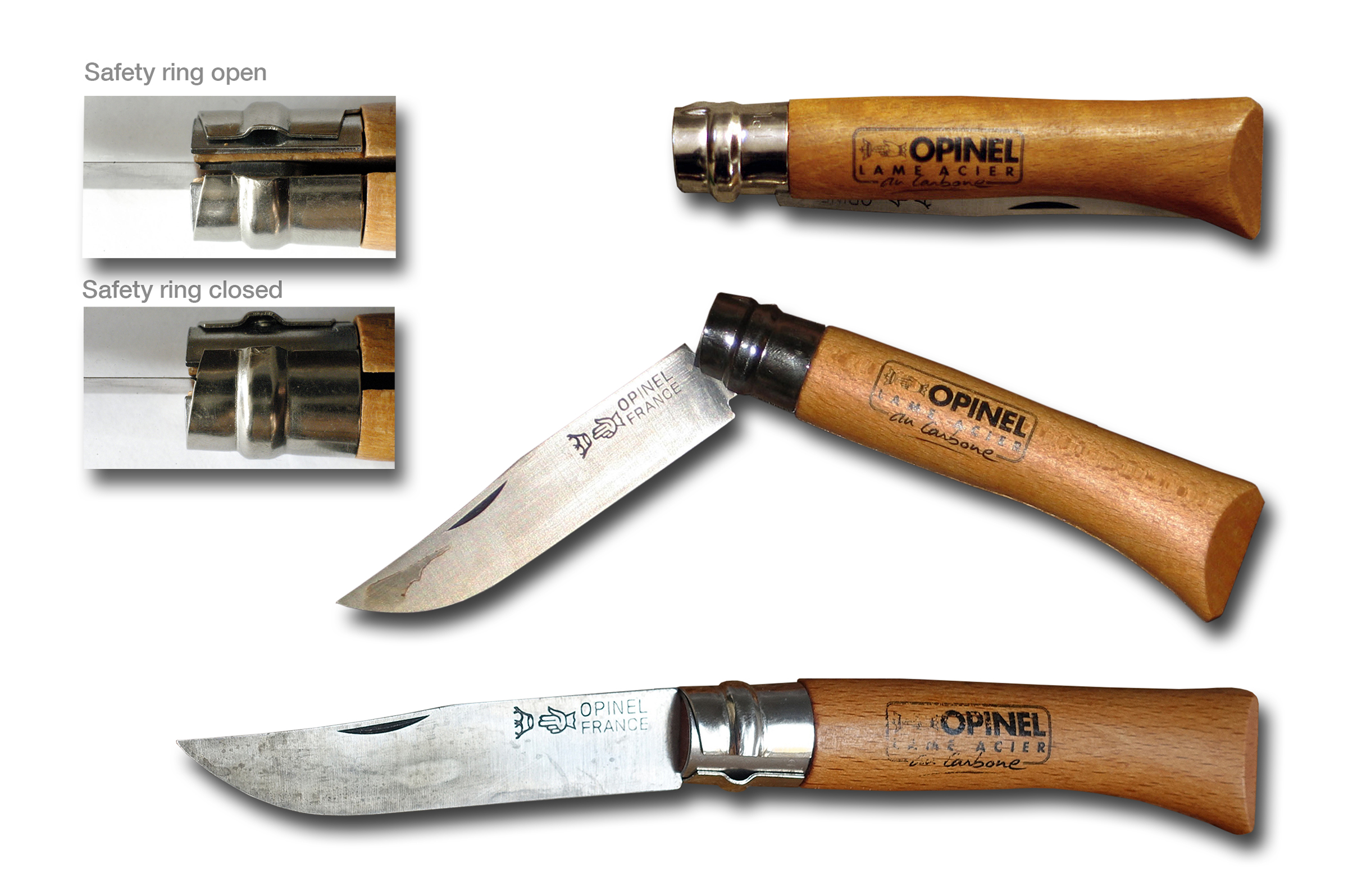 Opinel No. 07, couteau de poche, acier de carbone, lame 8 cm