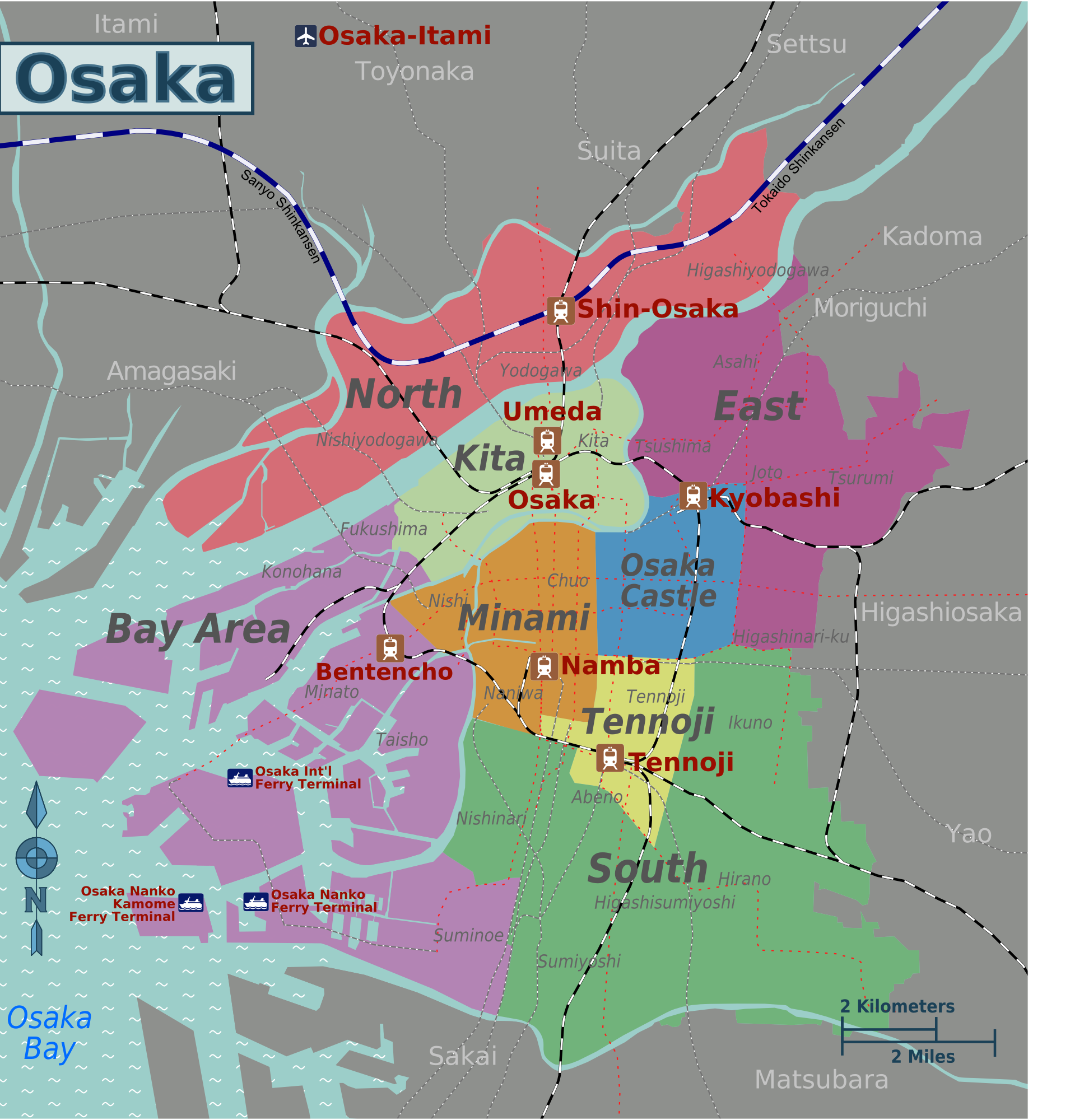 Bản đồ Osaka: Khám phá vẻ đẹp của Osaka thông qua bản đồ chi tiết từ MAP[N]ALL.COM. Đừng bỏ lỡ các địa điểm nổi tiếng như lâu đài Osaka hoặc khu phố Dotombori sôi động.