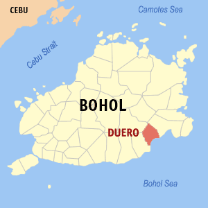 Mapa han Bohol nga nagpapakita kon hain an Duero