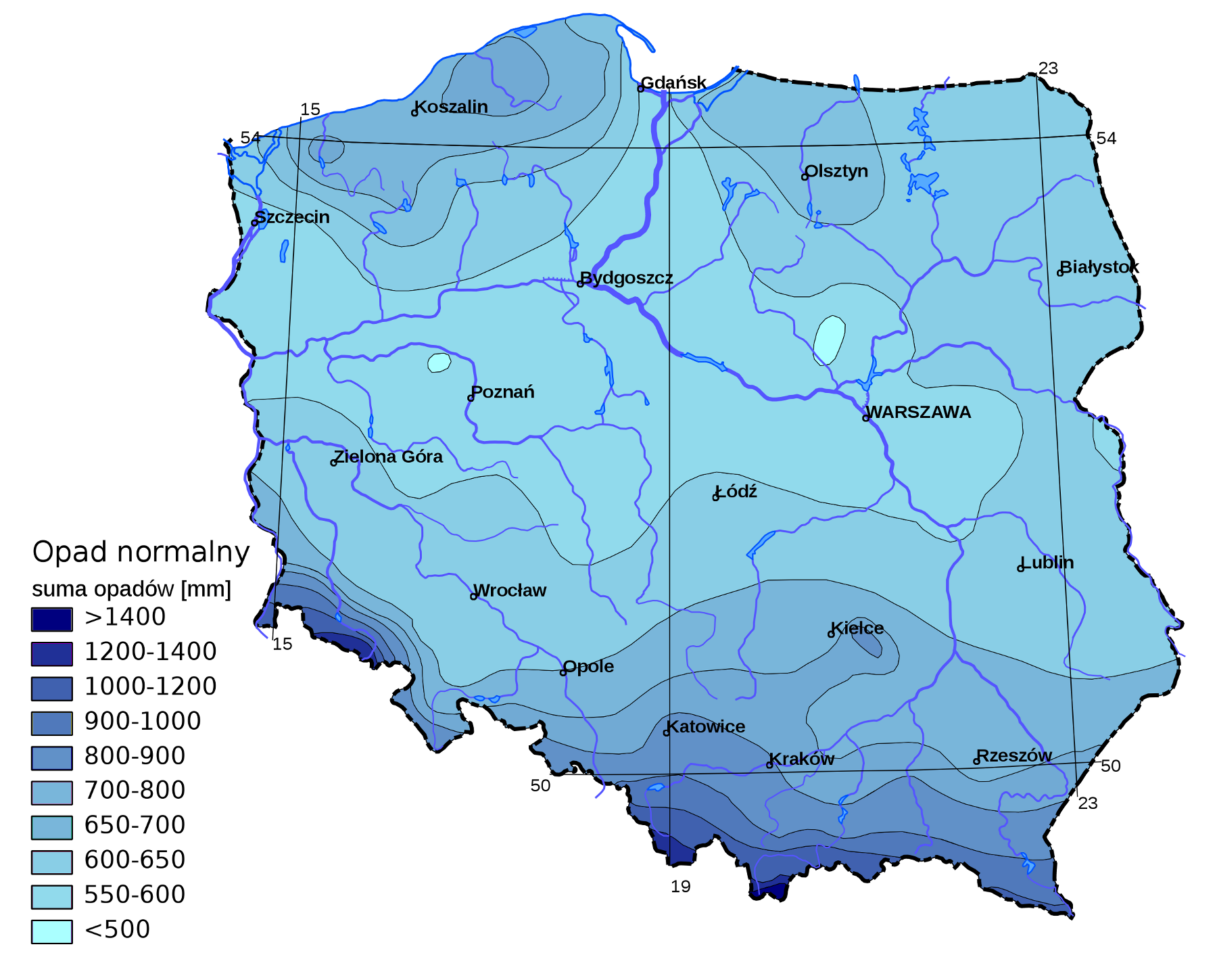 Карта польши озера