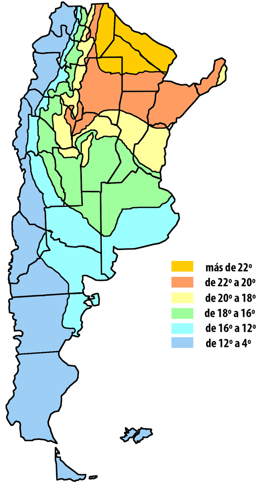 Климатическая карта аргентины