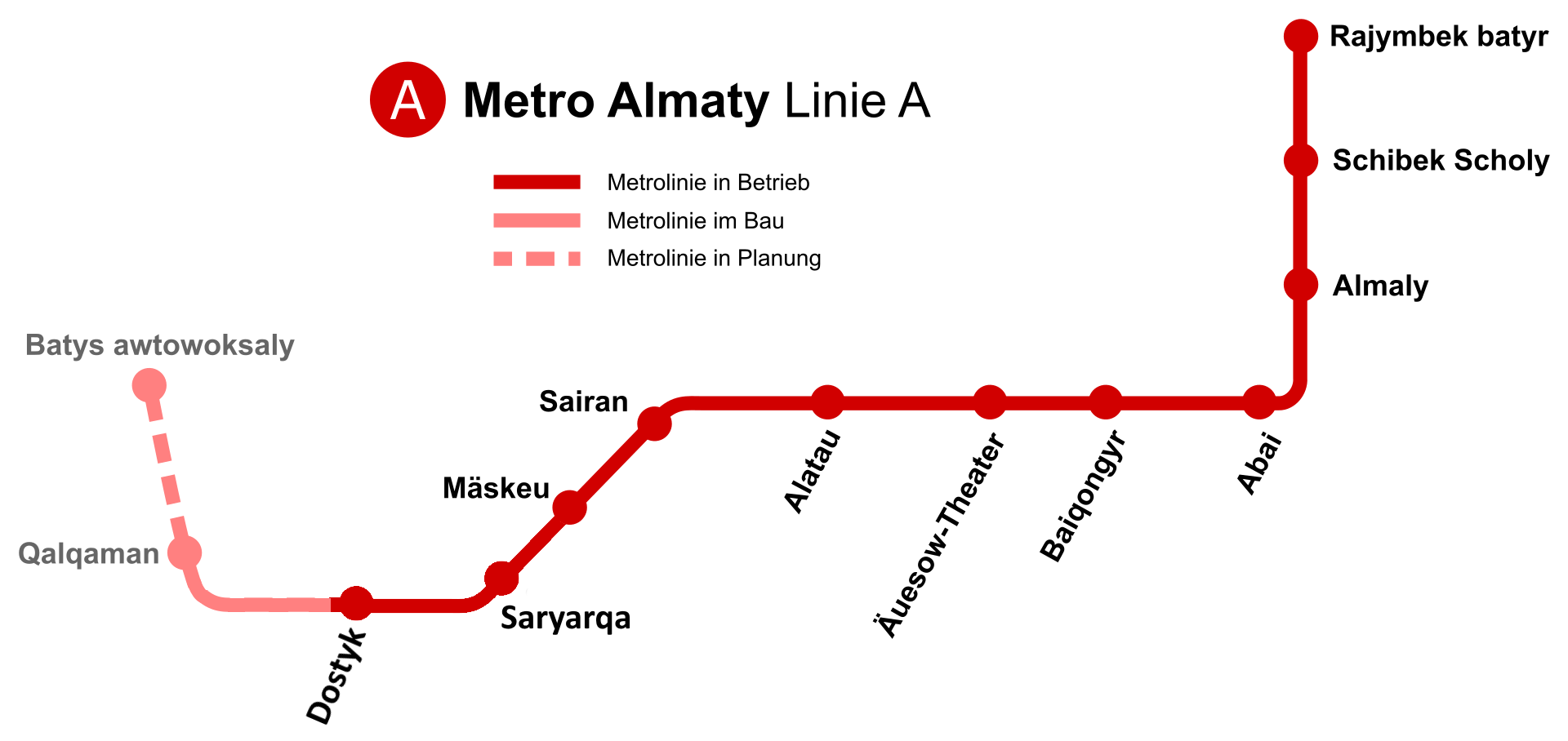 Карта алматинского метро