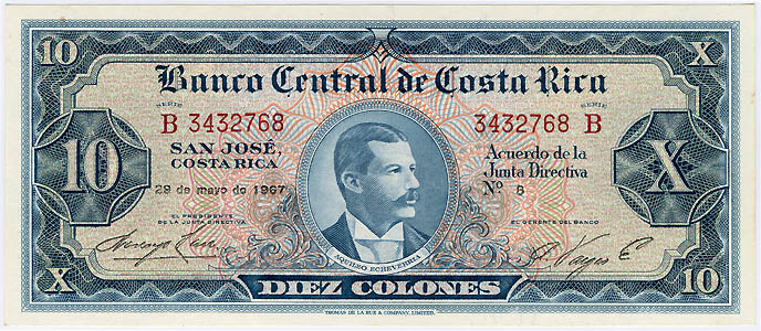 File:Costa Rica banknotes 10 Colones banknote of 1967..JPG