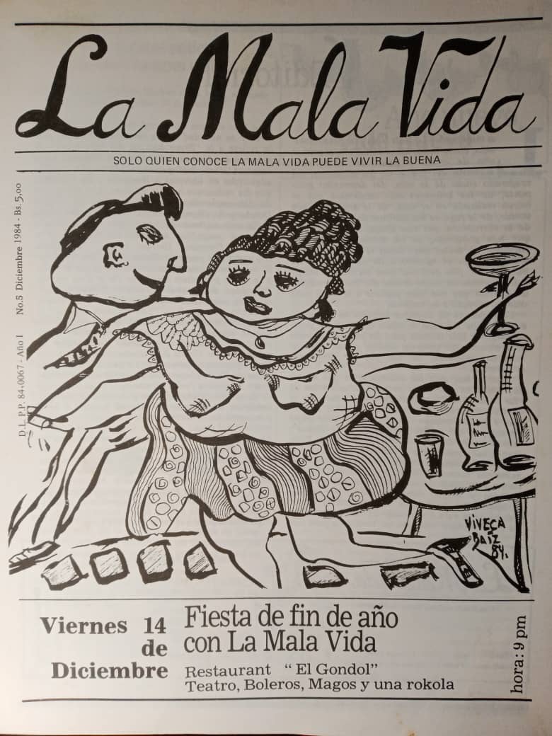 Revista fundada por Gioconda Espina, Giovanna Mérola, Zoraida Ramírez y María Centeno, entre otras. N°5 de diciembre de 1984. Portada con ilustración de Viveca Baiz.