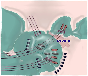 Schema di attacco degli aerosiluranti