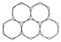 Circles inscribed in hexagons.