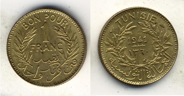 File:1 Tunisian Franc coin - 1941.jpg