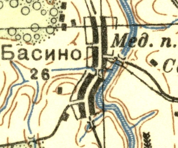 План деревни Басино. 1937 год