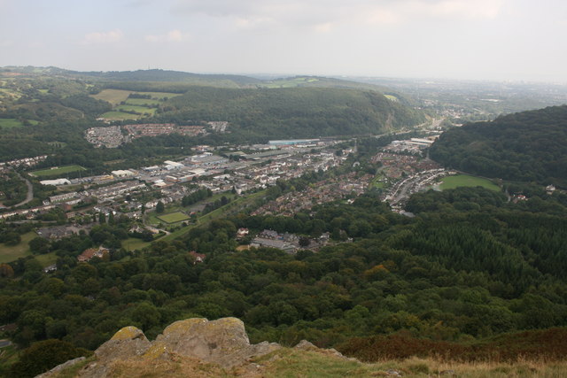 Taff Gorge from sandstone crag on Garth Hill - geograph.org.uk - 633985