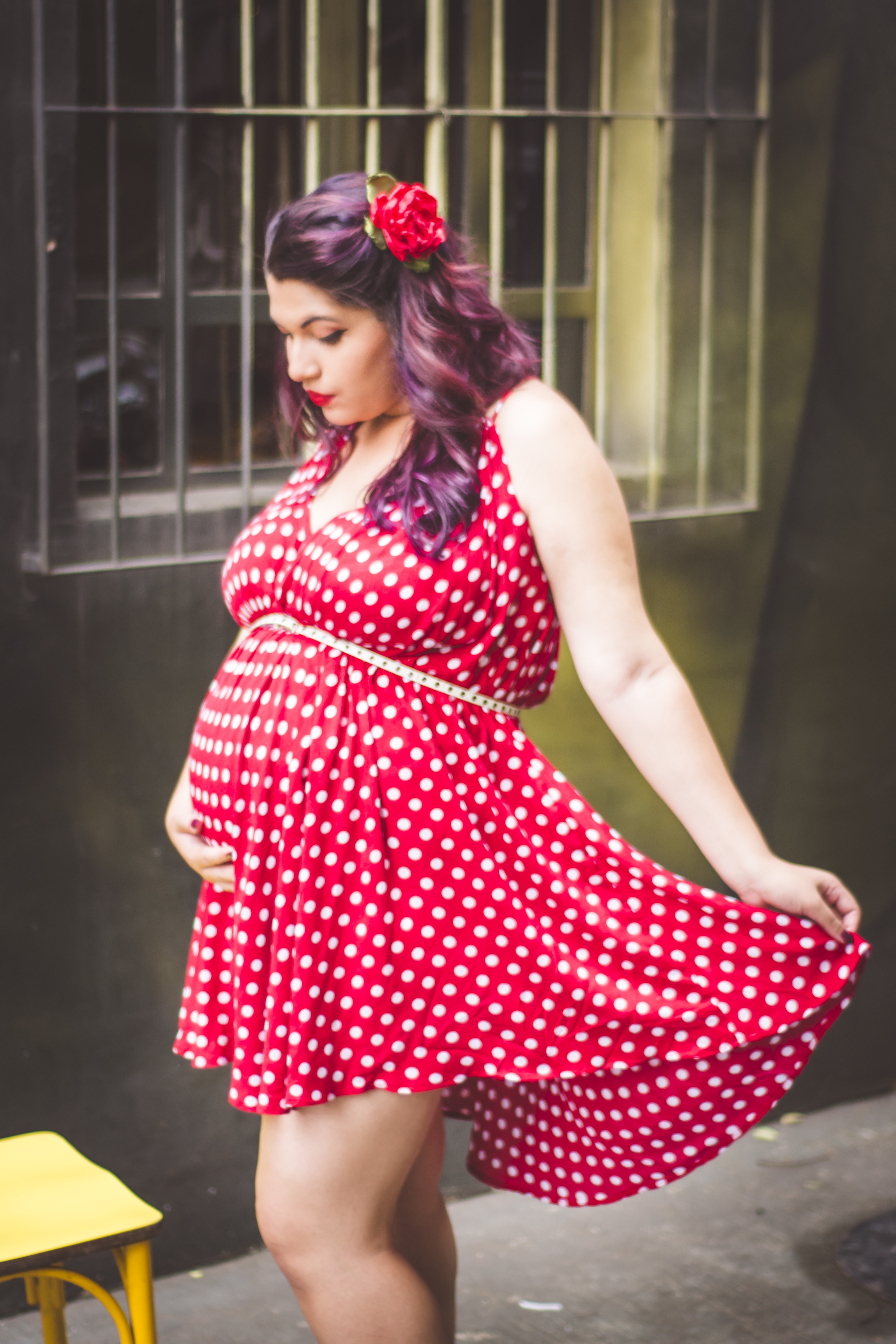 polka dot mini dress