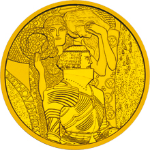 Commemorative 2004 Secession Coin featuring a portion of the frieze 2004 Austria 100 Euro Secession back.jpg