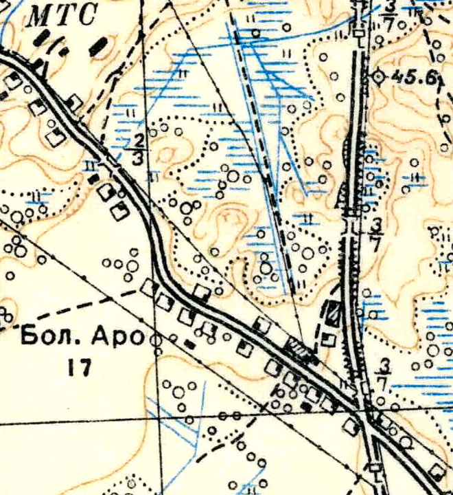 План деревни Аро. 1939 год