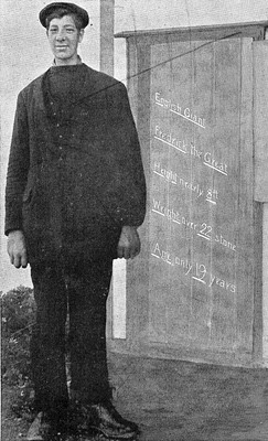 Frederick Kempster, British Giant and Showman, known for his extreme height.