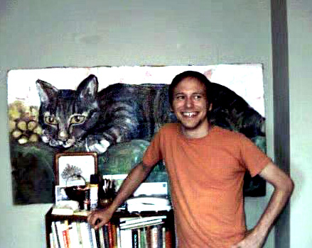 James Kochalka at home in August 2000 in [[Burlington, Vermont]]