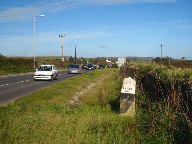 File:Milestone by the A394 at Trelil - geograph.org.uk - 2096294.jpg