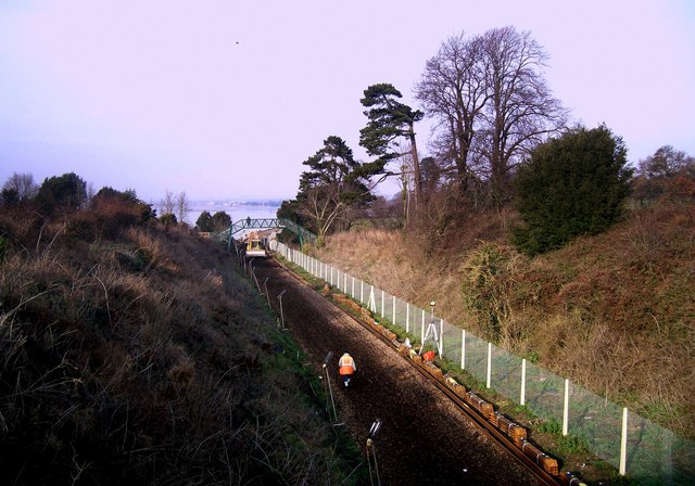 File:Re-laying railway track at Lympstone - geograph.org.uk - 1117335.jpg