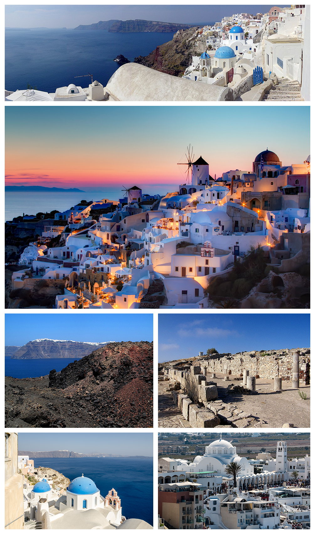 Santorini, Greece Cyclades architecture hotels houses over the caldera in  Oia santorini greek islands against mediterranean sea view with mountains  by