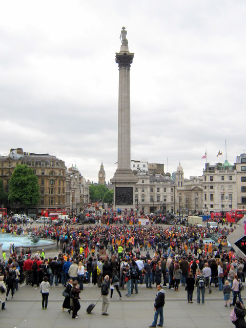 Trafalgar Square Taken Over by FC Barcelona Supporters - geograph.org.uk - 2433441