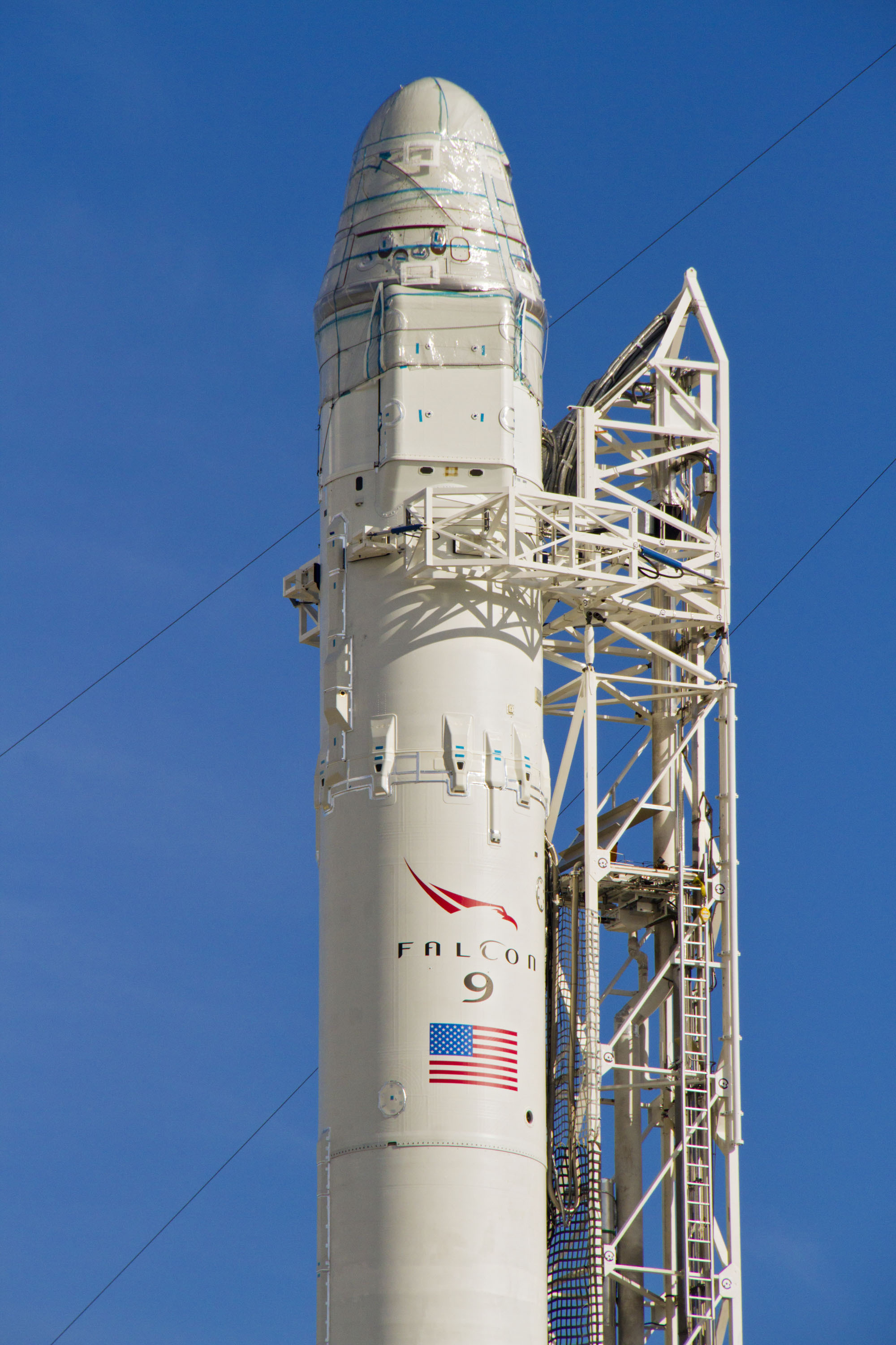 close up falcon 9 rocket