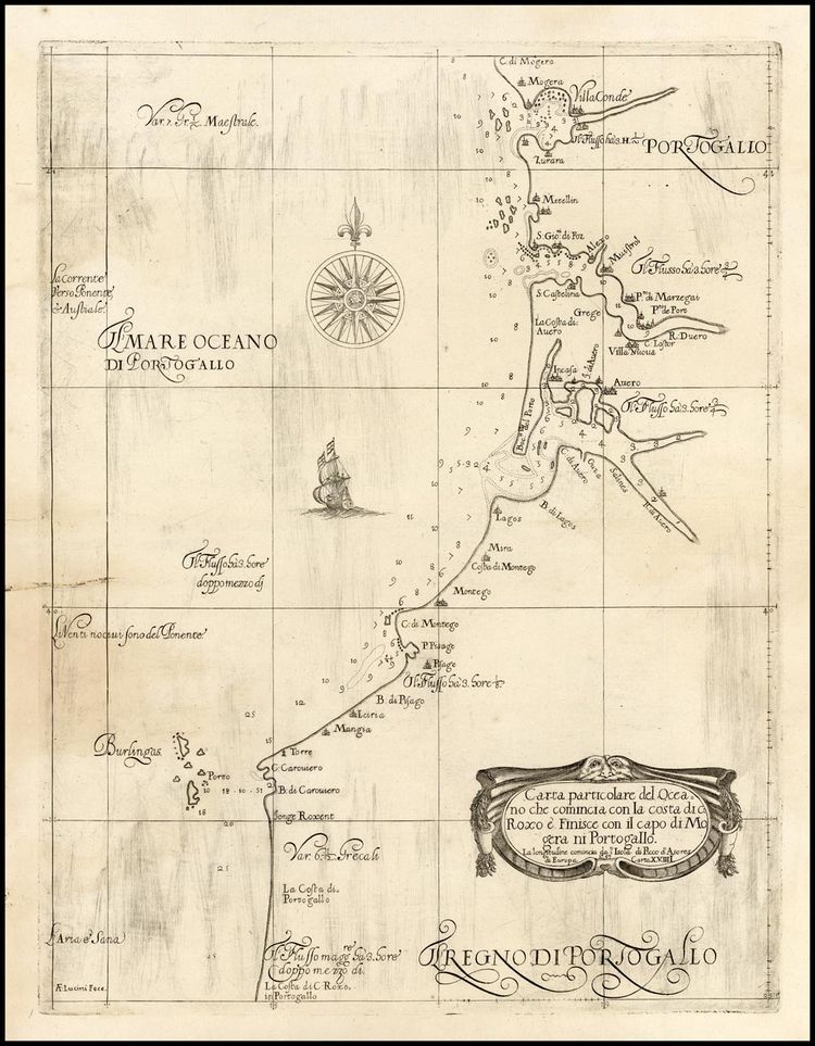 Arcano del Mare northern Portugal Anton Francesco Lucini Robert Dudley (1646).jpg