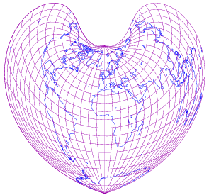 File:Bonne projection of world with grid.png