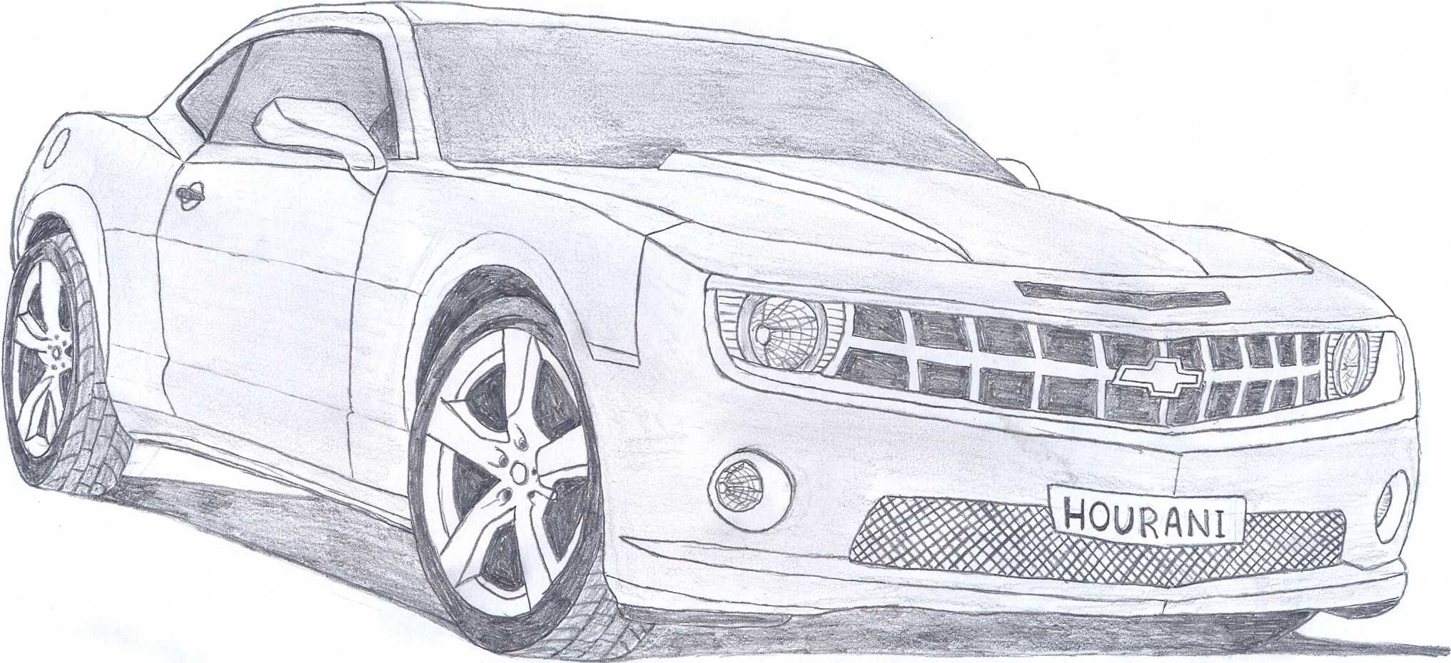 camaro drawings in pencil