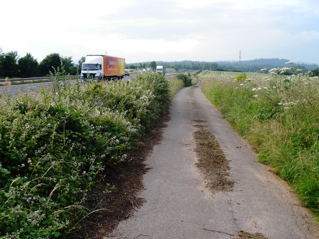 File:Farm access road, alongside the M5 - geograph.org.uk - 1371599.jpg