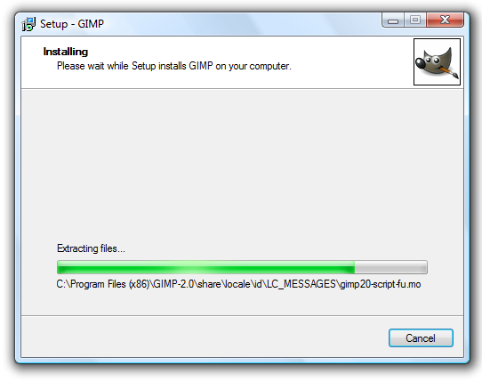 GIMP wird installiert