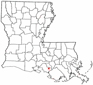 Location of Berwick, Louisiana