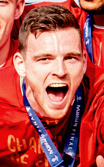 Robertson during the victory parade after [[Liverpool F.C.|Liverpool]] won the [[2019 UEFA Champions League Final]]