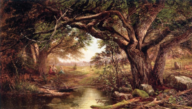 File:Landscape with Three Ladies Sitting Under a Tree by Mary Josephine Walters.jpg