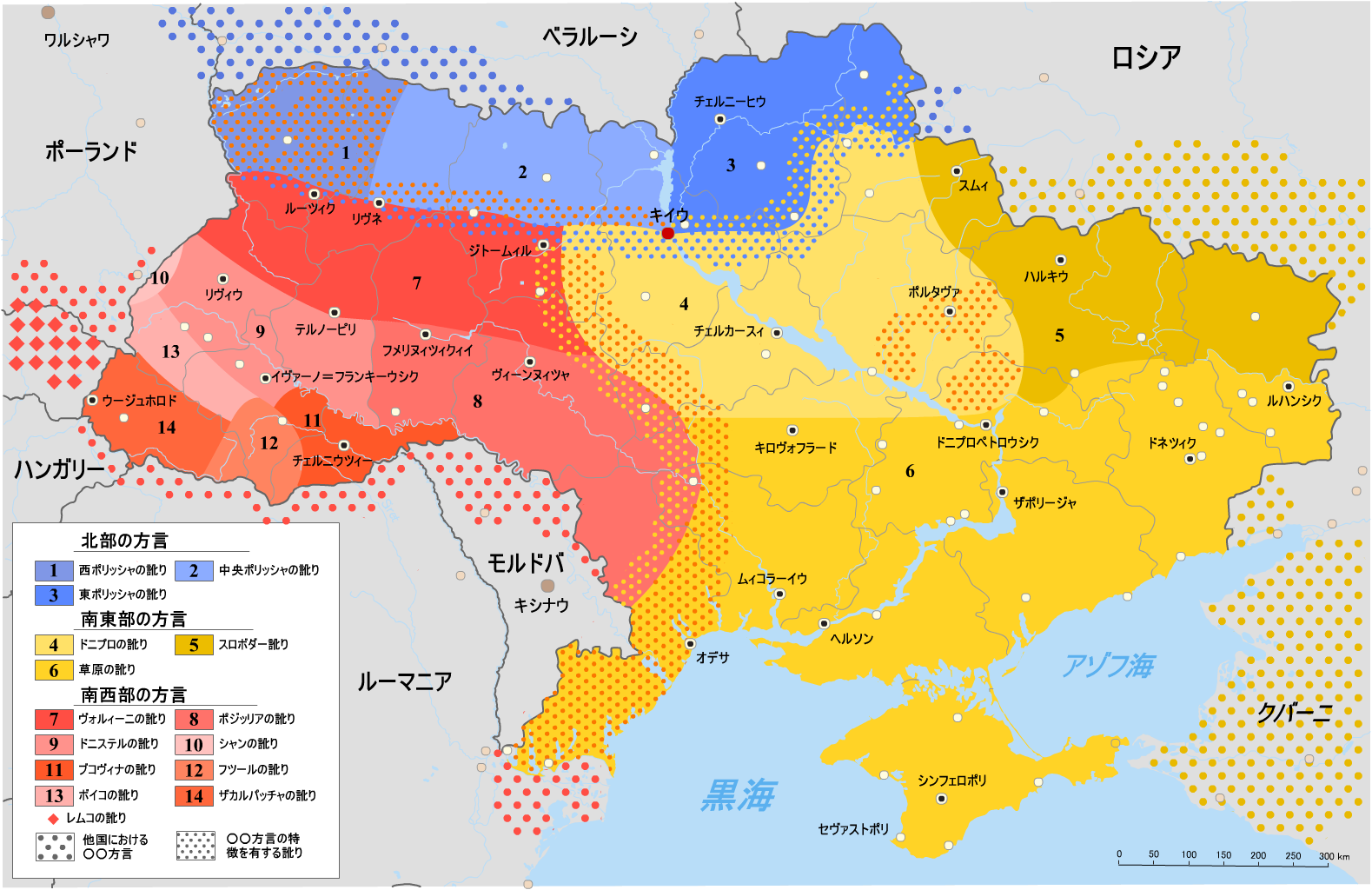 kazakh language map