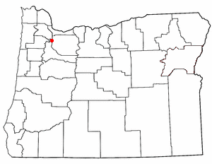 Location of Wilsonville, Oregon