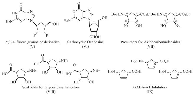 Prepared Nucleoside and non-nucleoside molecules with applications by using Vince Lactam