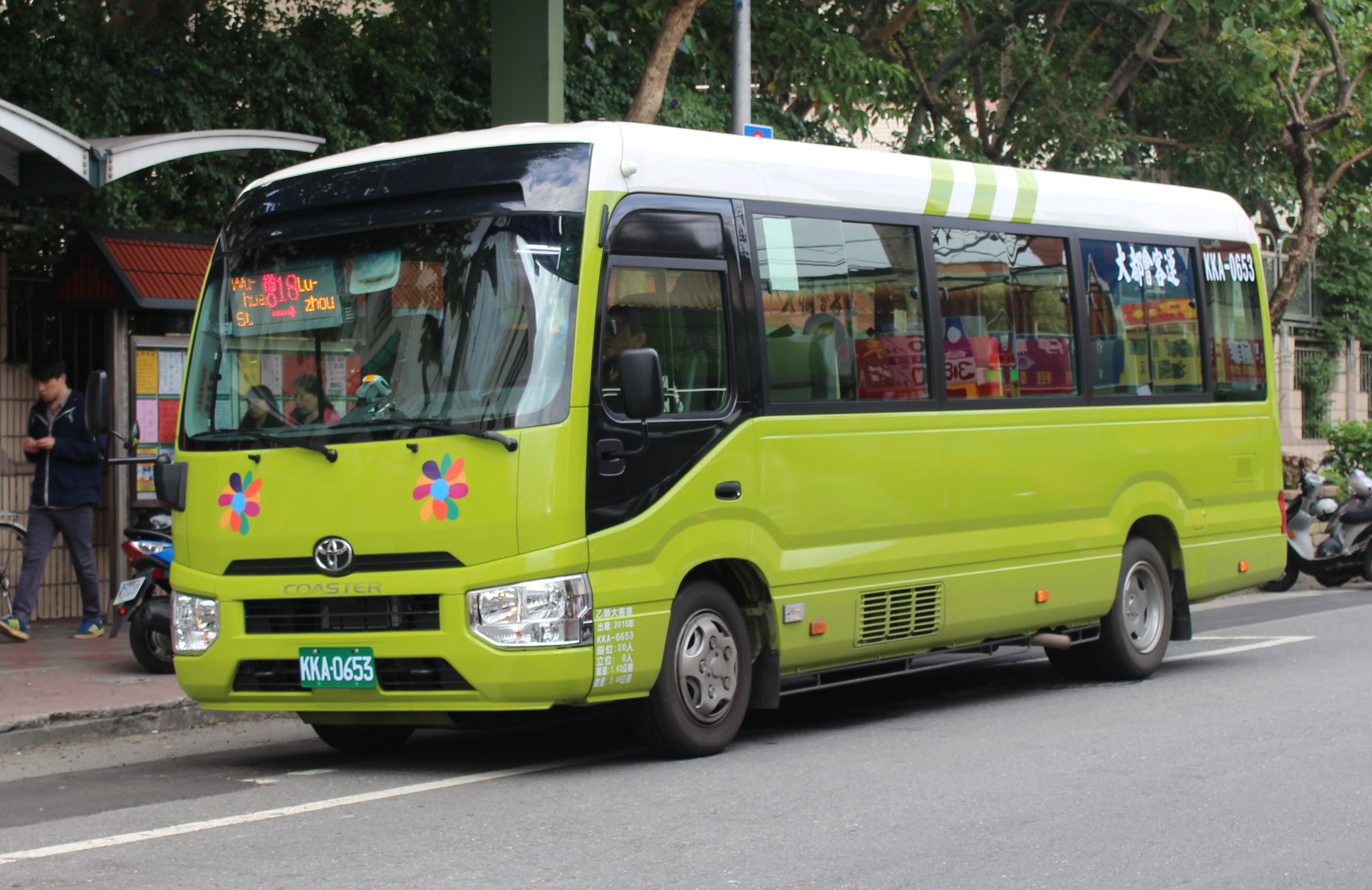 File:大都會客運2018 TOYOTA COASTER XZB70L-ZEMSYR KKA-0653 橘18.jpg 